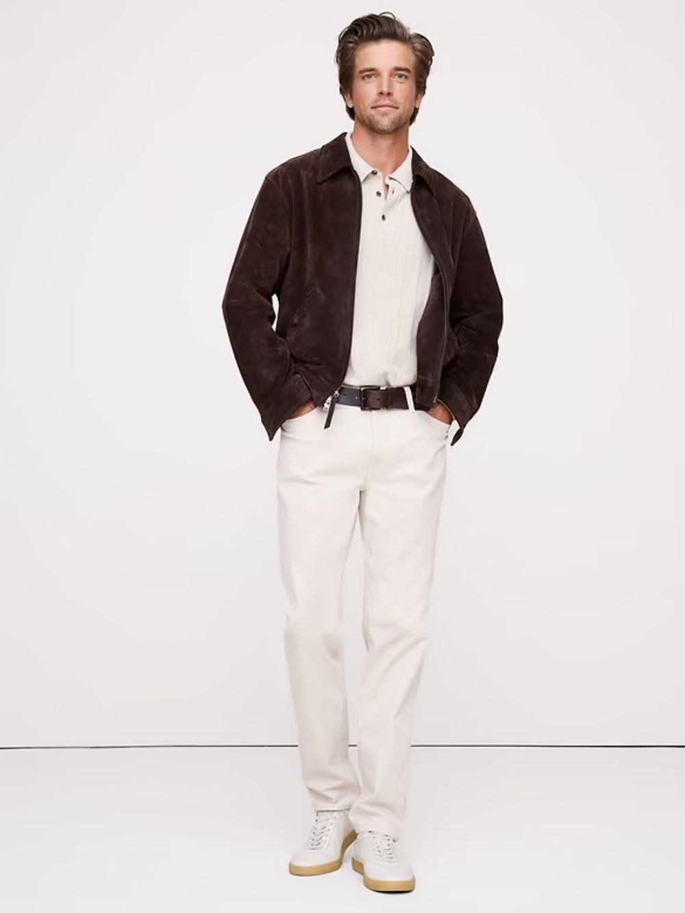 Banana Republic Men's Traveler Pant cream/off white sz 36x34